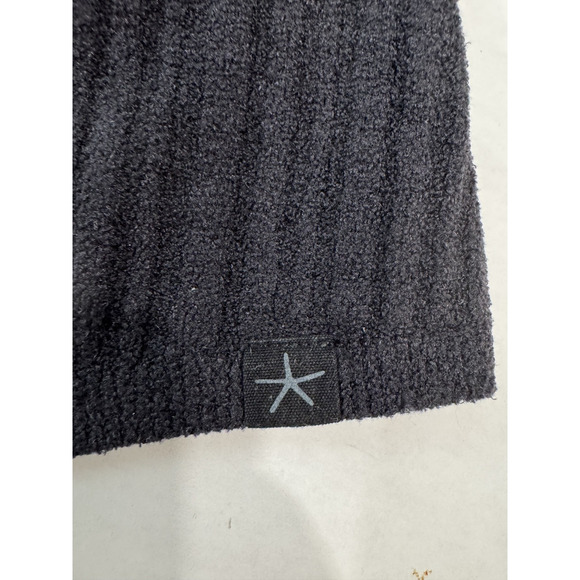 Barefoot Dreams CozyChic Ultra Lite Open Cardigan Hooded Ribbed Cozy Black XS - Picture 9 of 9